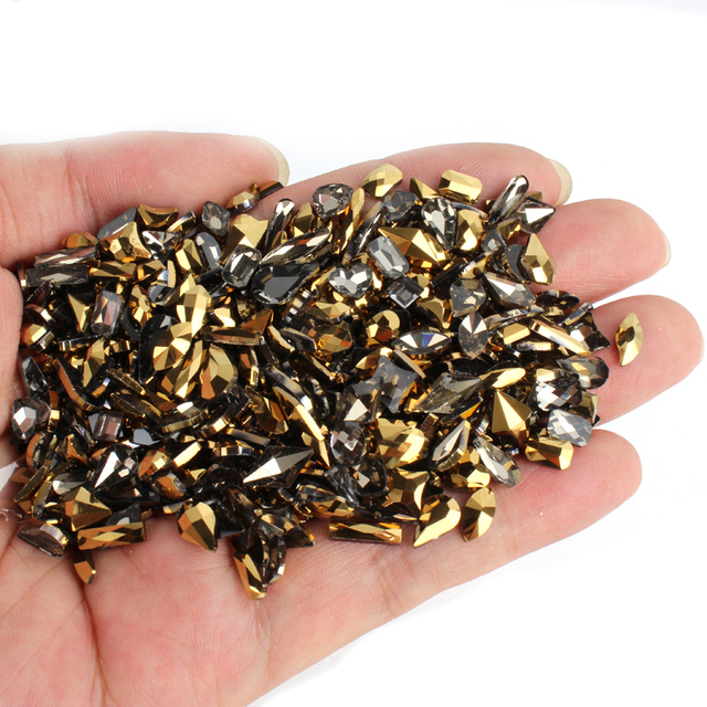 Mix Shapes  Nail Crystal Diamond Stone Strass AB Glass Rhinestones For 3D Nails Art Decorations square eye shape
