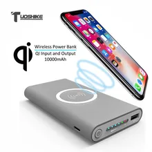 QI Беспроводное зарядное устройство power Bank 10000 мАч Внешний аккумулятор портативный для iPhone X Max samsung Note 8 S9 Xiaomi внешний аккумулятор