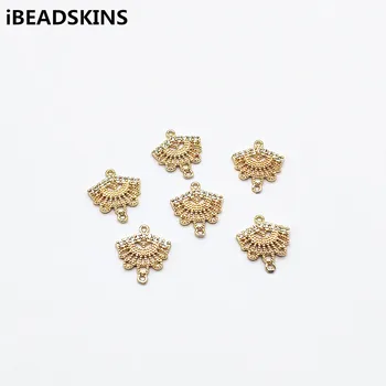 

New arrival! 14x12mm 50pcs Cubic Zirconia sector Connectors for hand Made Earrings parts DIY/ Jewelry Findings & Components