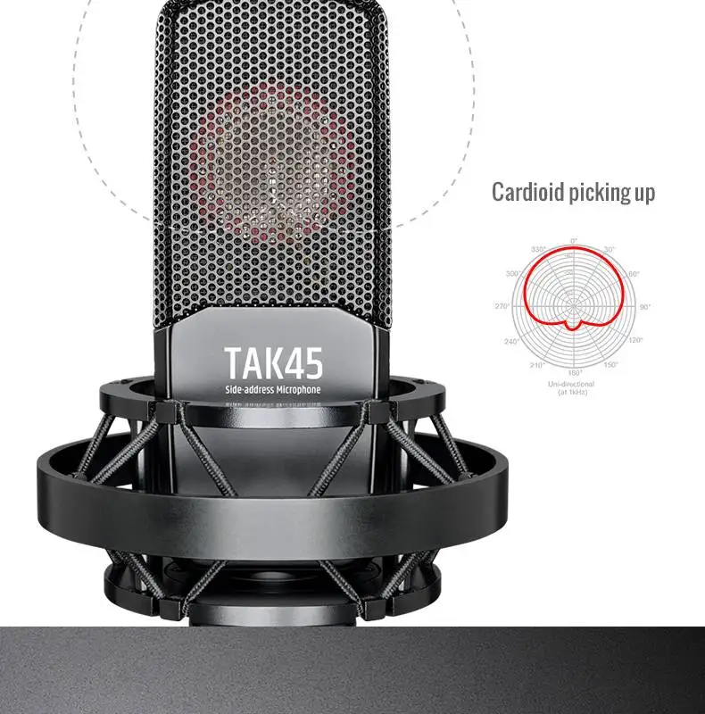 Takstar TAK45 professional large diaphragm recording microphone vocal/instrument/professional recording,network live broadcast