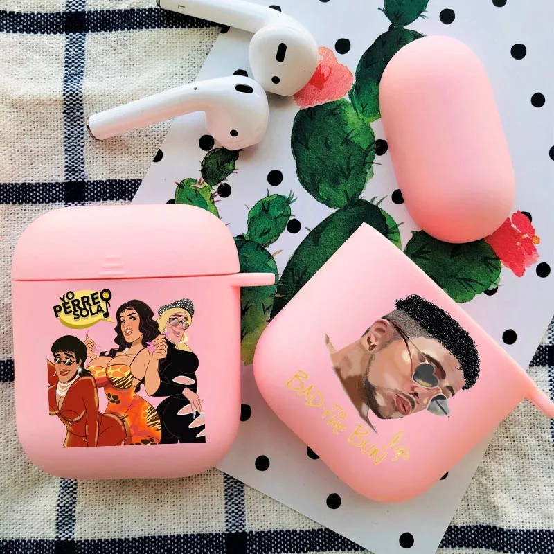 Чехол Yo Perreo Sola Bad Bunny Maluma матовый розовый чехол из ТПУ для Apple airpods аксессуары