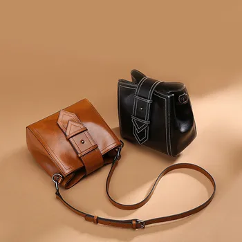 

Genuine Leather Handbag Fashion Shoulder WOMEN'S Bag Leather Single-shoulder Bag Women's New Style