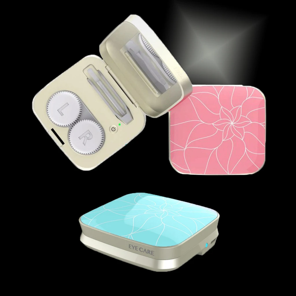 

Fast Automatic Cleaning Portable Travel USB Electric Contact Lenses Cleaner Box Auto Machine Device Metal Case 1.5w Red Blue