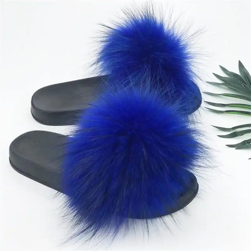 real fur slippers
