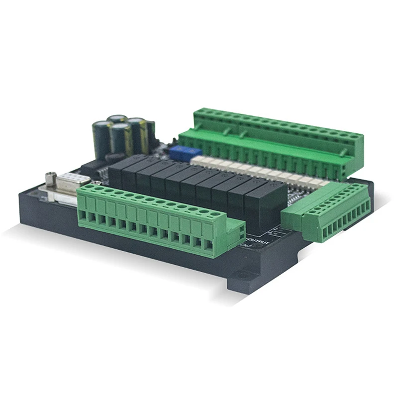 HLZS-DC24V FX1N FX2N FX3U-24MT PLC Industrial Control Board 6AD 2DA 14 Input 10 Transistor Output RS485 RTC Communications with