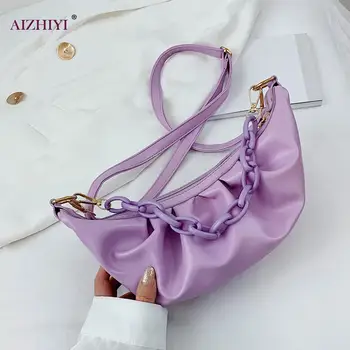 

Women Chain Totes Shoulder Handbag Fashion Solid Color Leather Crossbody Bags Fashion Exquisite Shopping Bag