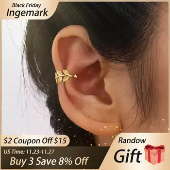 

Bohemian Copper Ear Cuff Earring for Women Vintage Gold Color C Shape No Pierced Leaves Small Earring Party Jewelry Gift Earcuff