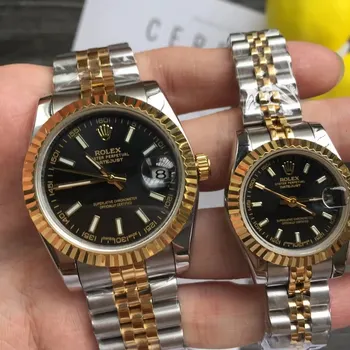 

18K Gold & Silver Black dial Luxury Datejust- man 36mm & women 28mm Automatic mechanical sweeping watch fashion AAA watches 26