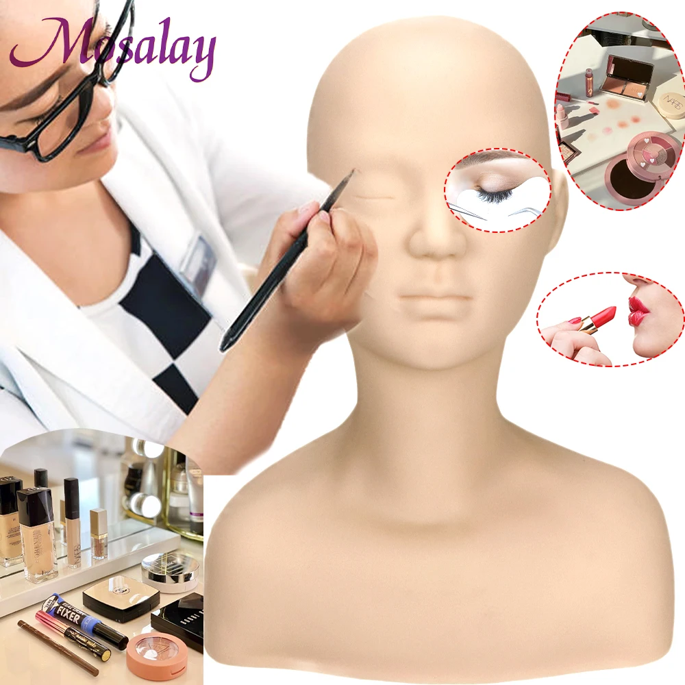 Rubber Practice Training Head Eyelash Extension Cosmetology Mannequin Doll  Face Head For Eyelashes Makeup Practice Model - Price history & Review, AliExpress Seller - butyselon makeup tools Store