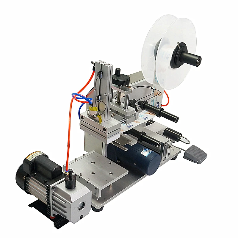  LT-60 Semi Automatic Pneumatic Flat Labeling Machine Medicine Drugs Bottle Labeling Device with Vac