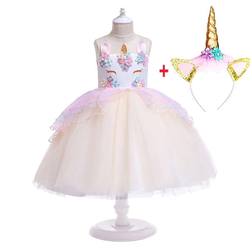 

Fantasy Girl Unicorn Dress Kids Christmas Dresses For Girls Princess Costume Children Cosplay Tutu Birthday Party Dress