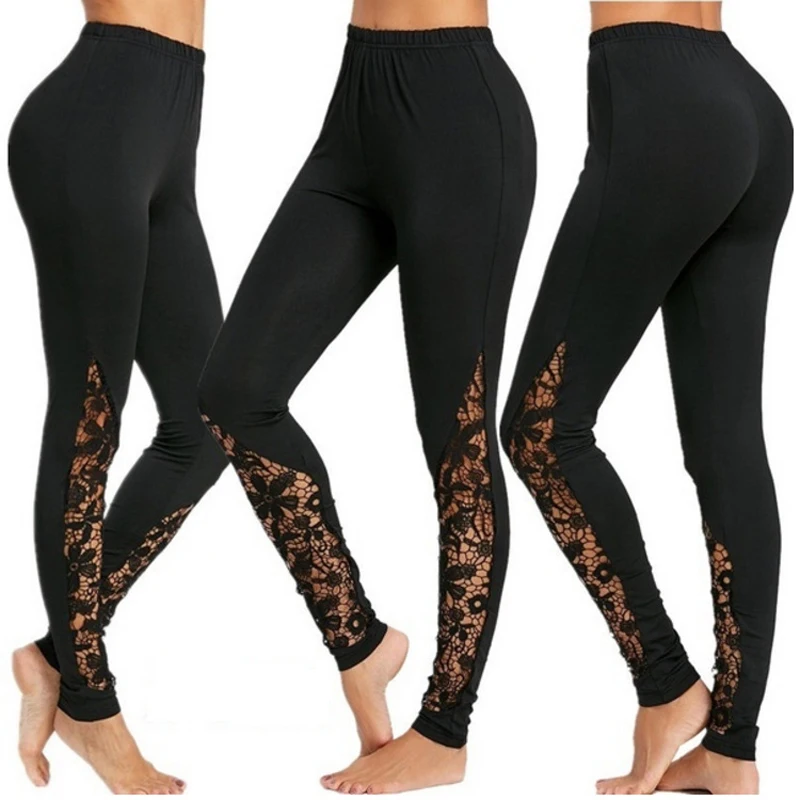 Fashion High Waist Black Lace Leggings 