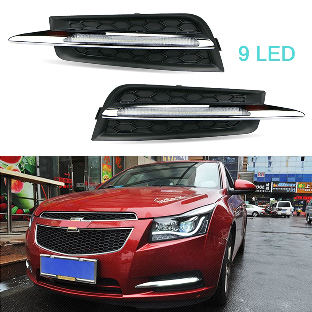 Дневные ходовые огни DRL 9LED 12 В дневные с указателем поворота для Chevrolet CRUZE 2009 2010 2011