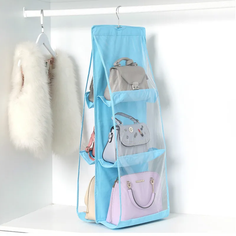 6 Pocket Hanging Handbag Organizer for Wardrobe Closet Transparent Storage Bag Door Wall Clear Sundry Shoe Bag with Hanger Pouch 6 Pocket Hanging Handbag Organizer for Wardrobe Closet Transparent Storage Bag Door Wall Clear Sundry Shoe Bag with Hanger Pouch