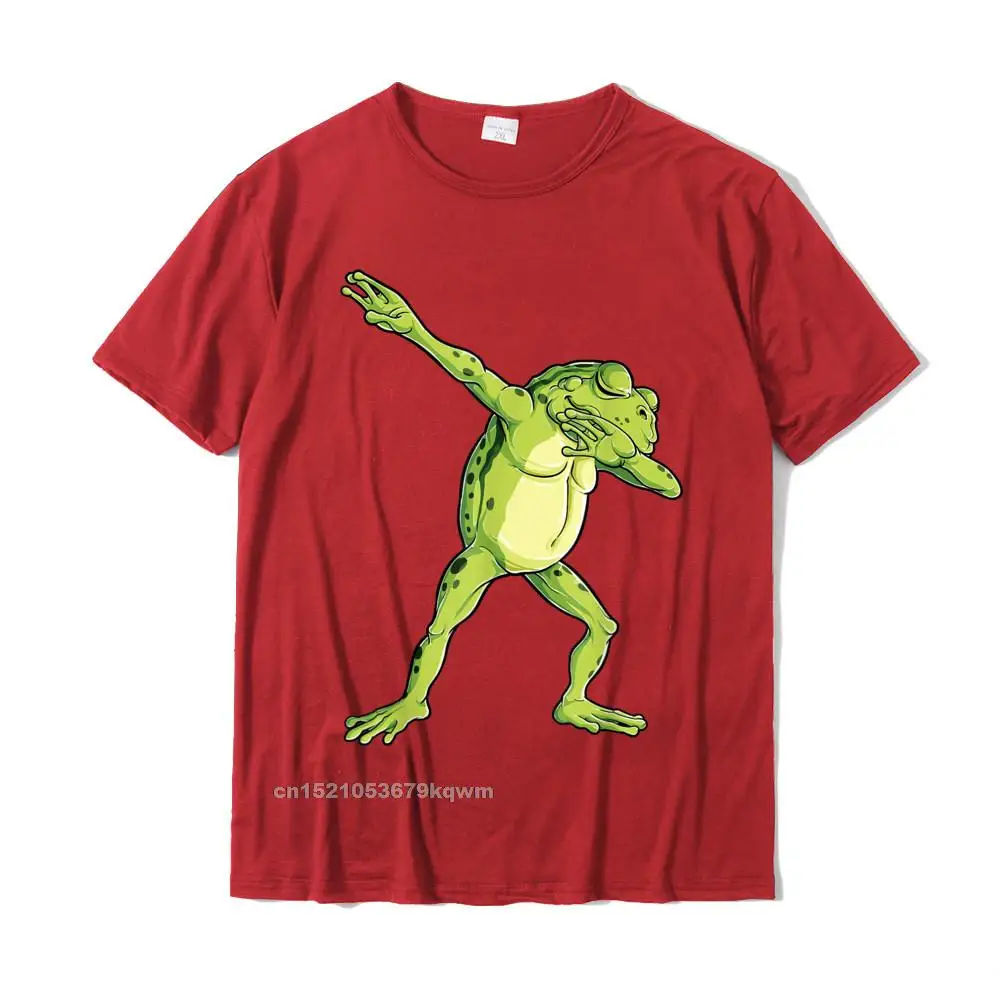 PrintedGift Short Sleeve Tops & Tees Summer New Arrival Crew Neck 100% Cotton T-shirts Men T-Shirt Family  Free Shipping Dabbing Frog Funny Animal Lover Boys Girls Kids Dab Dance T-Shirt__3727 red