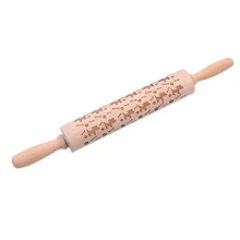 35 см/43 см Рождественская ручная многофункциональная Скалка Дерево DIY ролик для теста паста тиснение