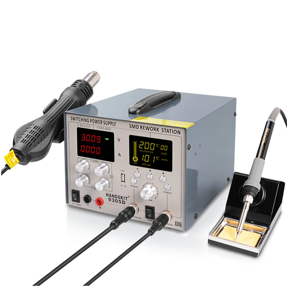 

9305D Hot Air Rework Station Soldering Iron Station 30V 5A DC Switching Power Supply