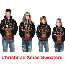 Новинка года; Рождественские свитера Одежда для всей семьи с рисунком оленя; одежда для мамы и меня Семейные комплекты размера плюс для маленьких девочек и мальчиков; Рождественская одежда