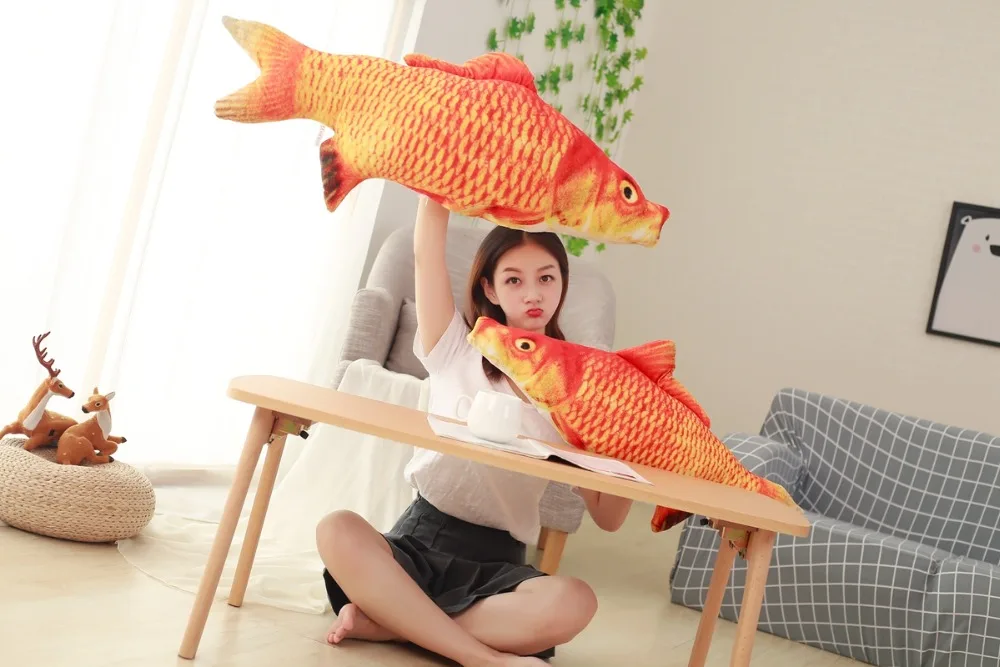 120 см большой 3D моделирование карпа плюшевые игрушки Мягкий укомплектованный животных рыбы плюшевая подушка креативный диван подушка Забавный Подарок детская игрушка