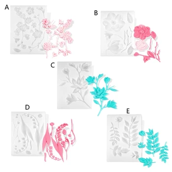 

Handmade Large Rose Flower Lily Leaves Floral Theme UV Resin Silicone Mold Epoxy Resin Casting Mould Jewelry Making Tool