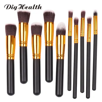 

Dighealth Makeup Brushes 10pcs Set Professional Foundation Brush Set Powder Eye shadow Cosmetic Woman Make Up Brush Face