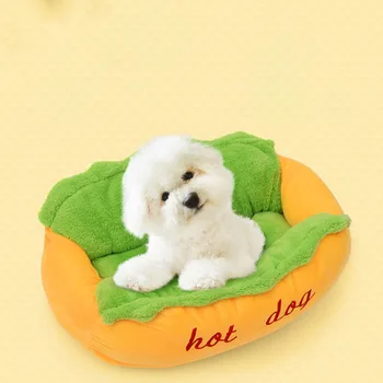 

Teddy Nest Kennel Hot Dog Dog Beds Removable Soft Mat Pet Sofa Cute Beds for Cozy Puppy Litter Cat Sleeping Cushion Chihuahua