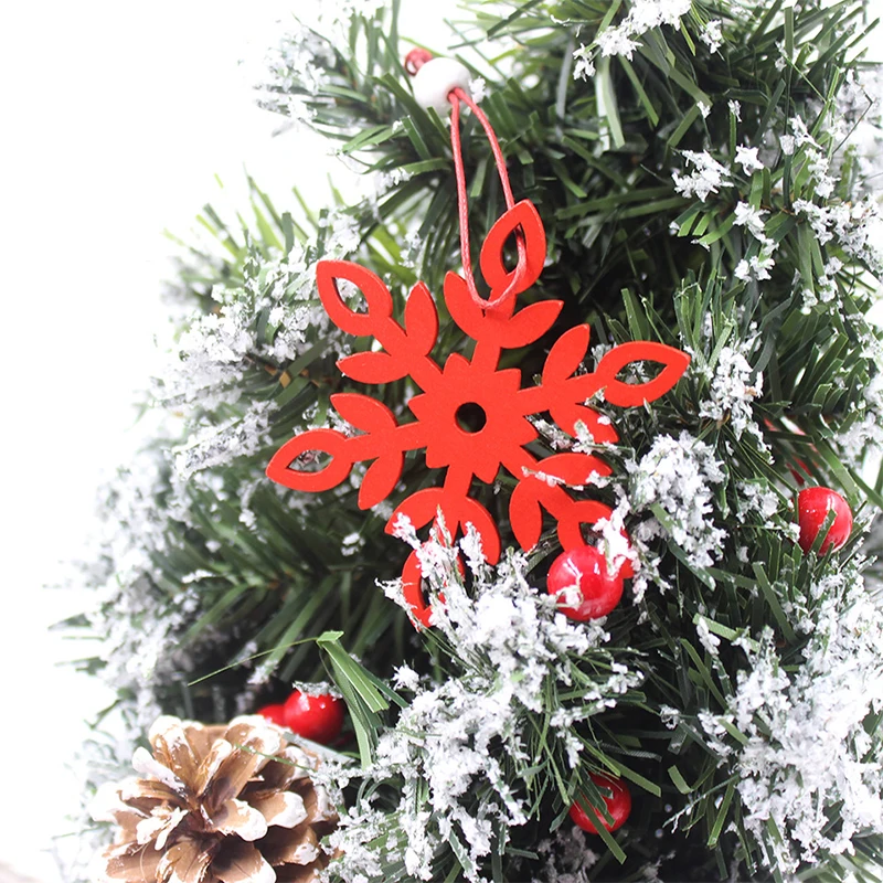 Деревянная Рождественская елка орнамент деревянные Снежинки Висячие Подвески рождественские украшения для дома год Navidad Рождественский Декор