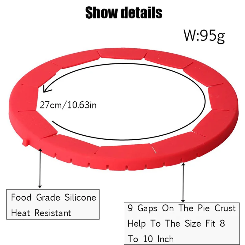 TEENRA силиконовая корочка пирога щит Регулируемый силиконовый протекторы для пирога форма для самостоятельного изготовления торта блюдо выпечка пирога аксессуары кухонный инструмент