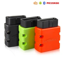Konnwei kw902 bluetooth elm327 v1.5 chip pic18f25k80 obdii leitor de código elm 327 ferramenta de diagnóstico funciona no android pc 16pin kw 902