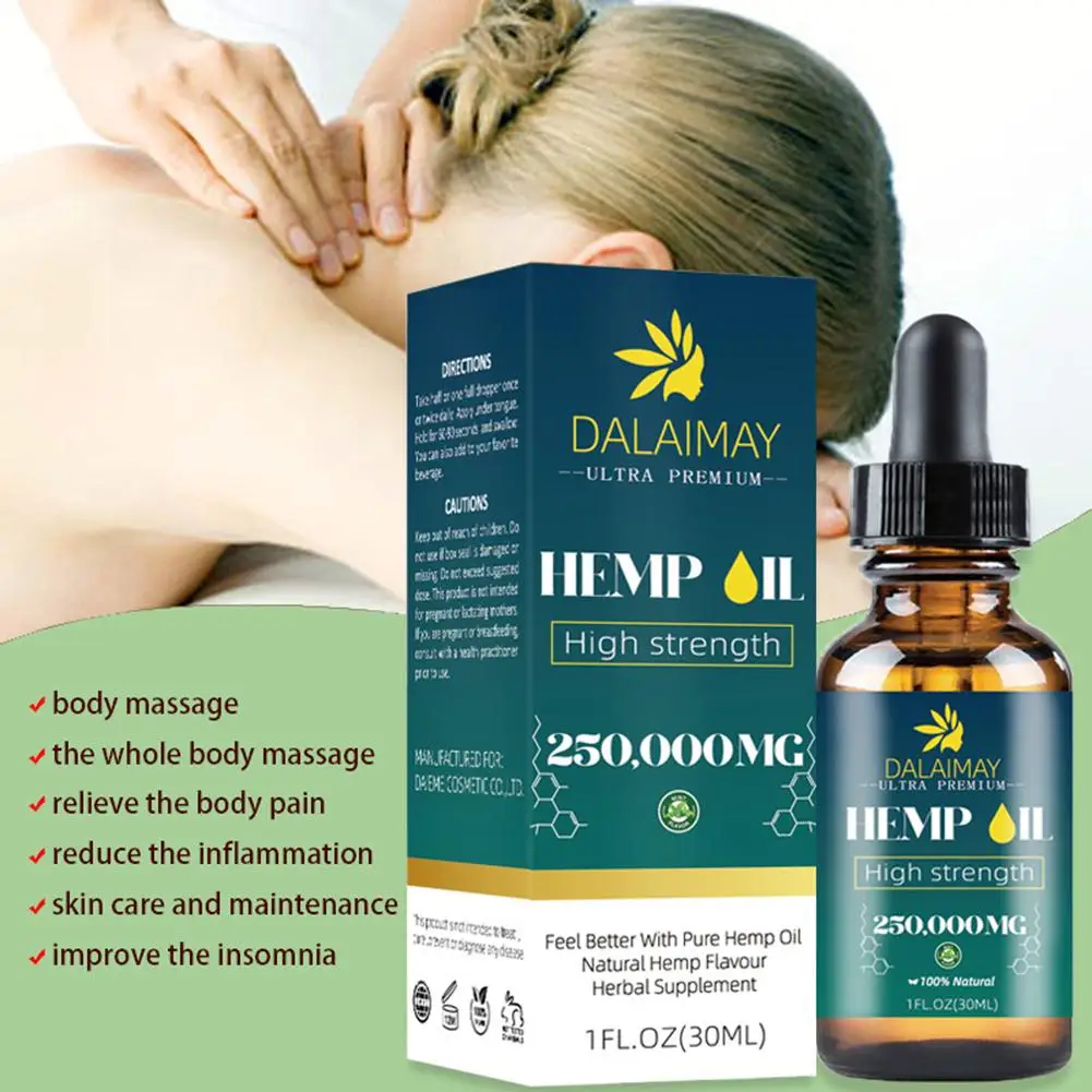 Natural Organic Hemp Seed Oil Essential Oil Extract For Anxiety & Stress Relief Improve Sleep Soothing Fatigue Body Massage Oil-1