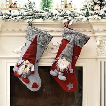 

Christmas Decorations Creative Nordic Doll Red Christmas Stocking Gift Bag Family Decorating Christmas Gifts New Year #GM