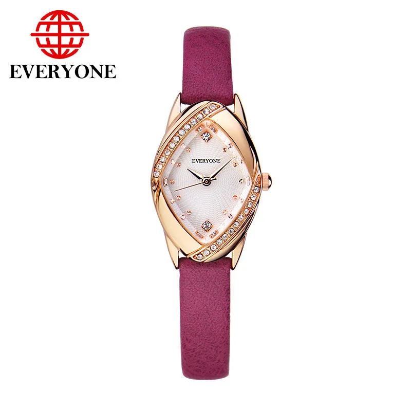 

Korean-style Fashion Switzerland Watch Top Grade Genuine Leather Waterproof Diamond Set Belt Quartz Watch Watch Women's Students