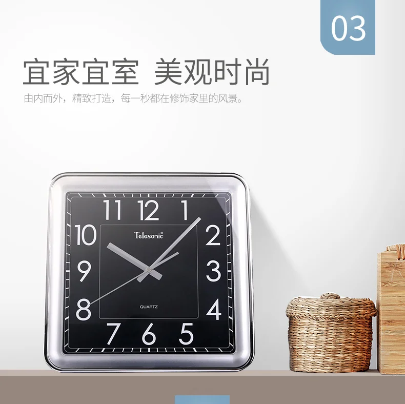 Large Wall Clock Modern Silent Black Creative Kitchen Clock Mechanism Watch Living Room Horloge Wall Watches Home Decor FZ313