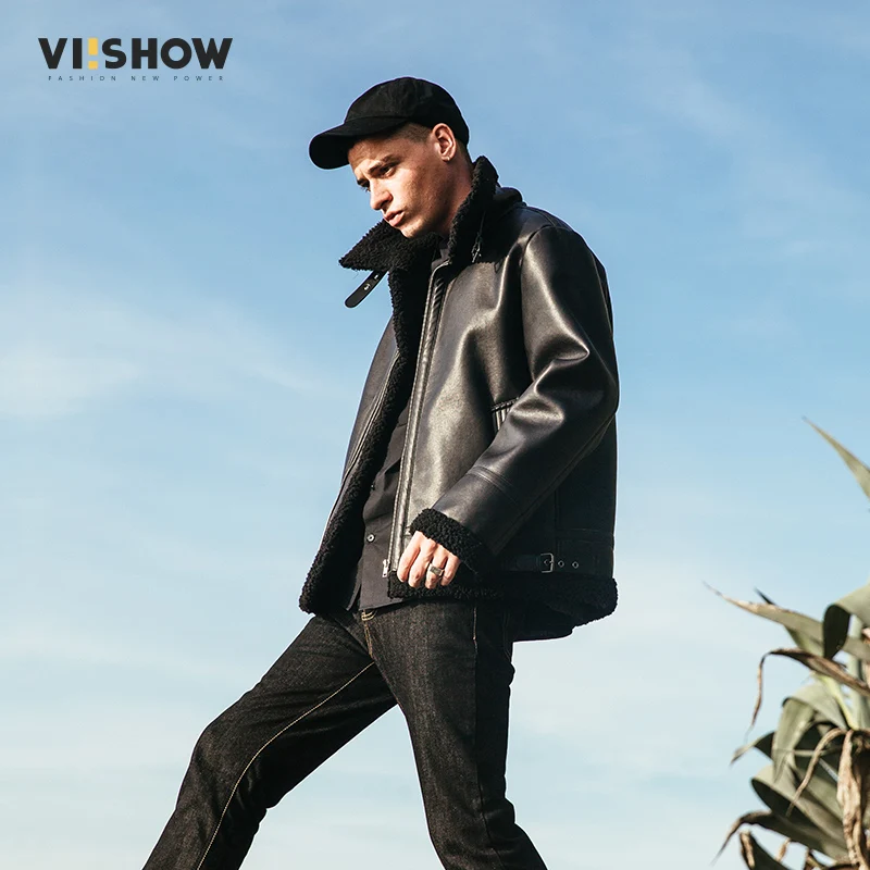 Бренд VIISHOW, Мужская мотоциклетная кожаная куртка, Мужская Куртка Jaqueta De Couro Masculina, мужские кожаные куртки на молнии из искусственной кожи, пальто DC2132174