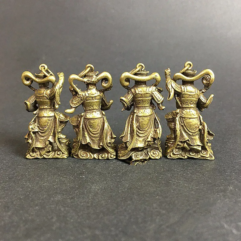 Небесные короли 4 шт./компл. медные Мини Маленькие Тибетские буддийские принадлежности изысканные счастливые Подвески ремесла
