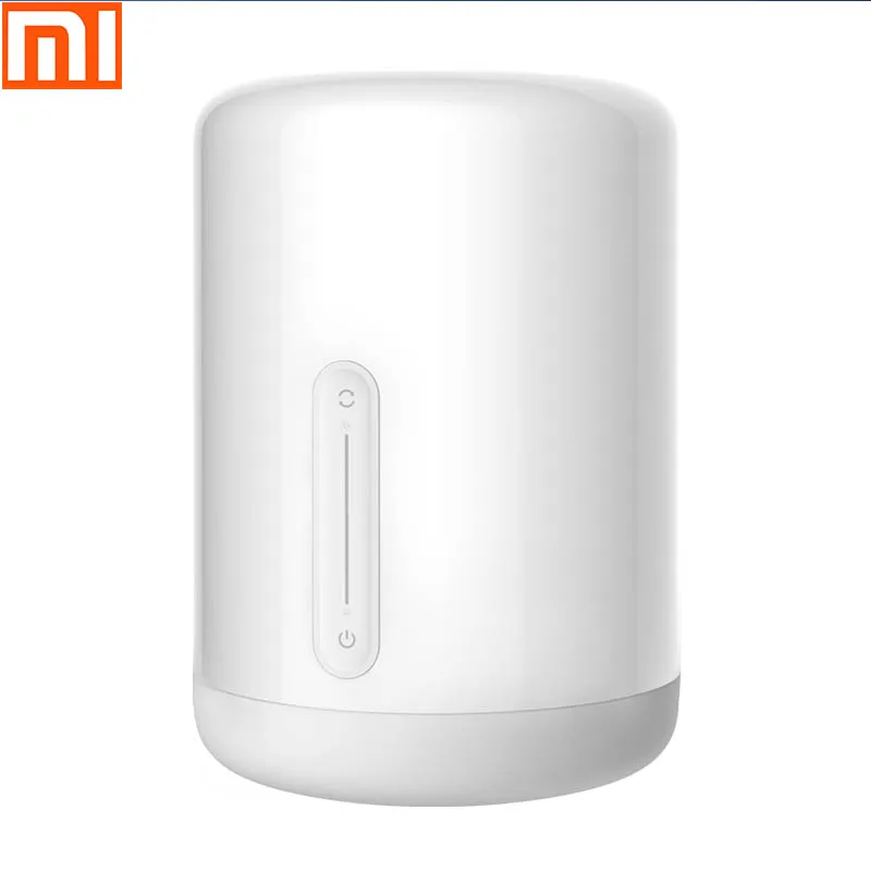 Белый Прикроватная лампа Xiaomi mijia, лампа для спальни, семейная лампа, большая светящаяся зона, красочный мягкий светильник, прикроватная лампа второго поколения - Цвет: Белый