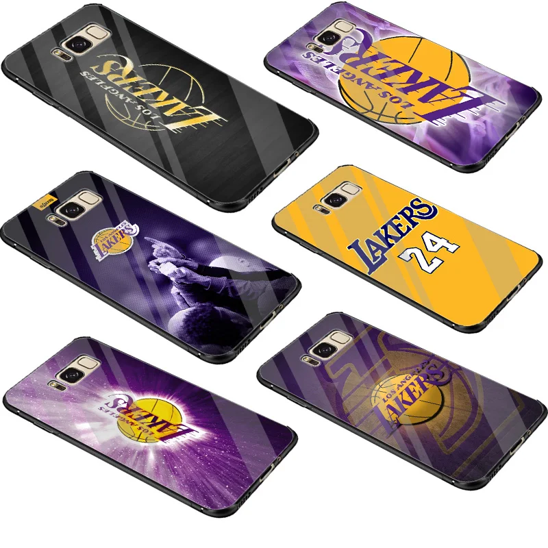 

Lakers Glass Case TPU For Samsung A70 A50 A40 A30 A20 A10 A60 Note 8 9 S10 S7 Edge S8 S9 Plus Cover Shell