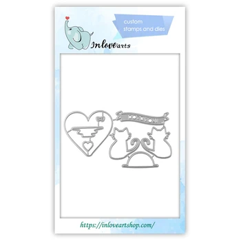 

YaMinSanNiO Cat Love You Die Letter Cutting Dies for Card Making Scrapbooking Making Craft Embossing Cuts Stencil Metal Dies