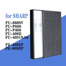 

FZ-40SEF FZ-60SEF Hepa Carbon Filter Replace For Sharp FU-888SV FU-P60S FU-P40S FU-40SE FU-4031NAS Air Purifier Parts