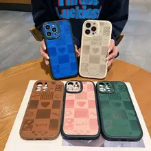 

Korea Ins Style Phone Case for Iphone 11 12promax 13pro Xr 7plus Full Cover Lens Protect Fundas Pu Leather Coque XSMAX