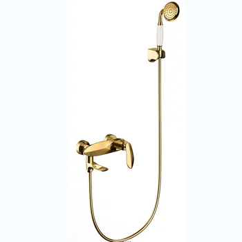 

Water outlet production straight all copper cold and hot single handle black gold chrome White series bathtub dragon head shower