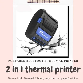 

2 in 1 Portable Thermal Receipt & Label Printer Bluetooth work with android and ios system support pos to print receipt