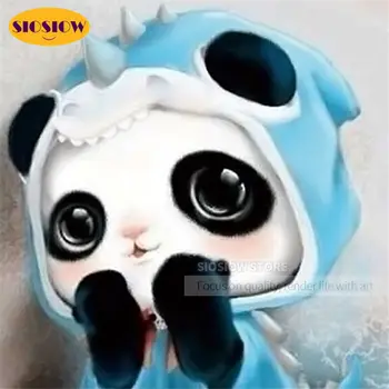 

SIOSIOW 5D Full Round Diamond Painting Children Cartoon Panda Cross Stitch Diamond Embroidery Mosaic Animals Handwork Home Decor