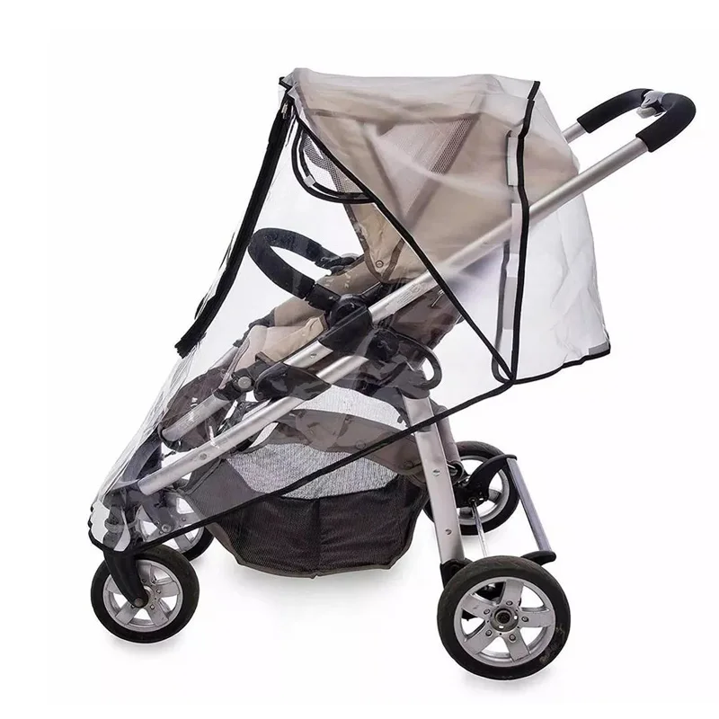 Waterproof Transparent Baby Stroller Rain Cover with Zipper Access