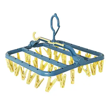 

Foldable Clothes Drying Rack Windproof Clothing Hanging Rack Practical Household Laundry Clothes Hanger for Socks Underwear