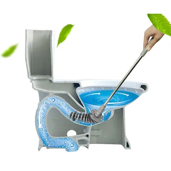 

Toilet pass sewer home piston type manual cleaning plugging tool kitchen toilet pipe blockage strong dredge pipe tweezers toilet