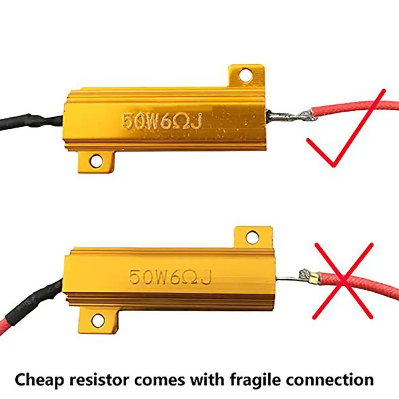 ONEWELL 50 Вт 6ohm нагрузочный резистор исправляет ошибки лампочка указателя поворота тормоза гипер вспышка Мигание ошибка мигалки для авто автомобиля светодиодный лампочка