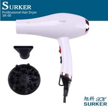 Surker фен для волос, SK-60, не складная ручка, 2600 Вт, высокая мощность, отрицательный ион, горячий и холодный воздух, домашний фен для волос