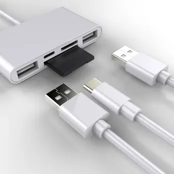 

Mobile Phone Converter USB Interface Multi-Function OTG Adapter SLR Camera USB Adapter Dual USB Design Hot Swap