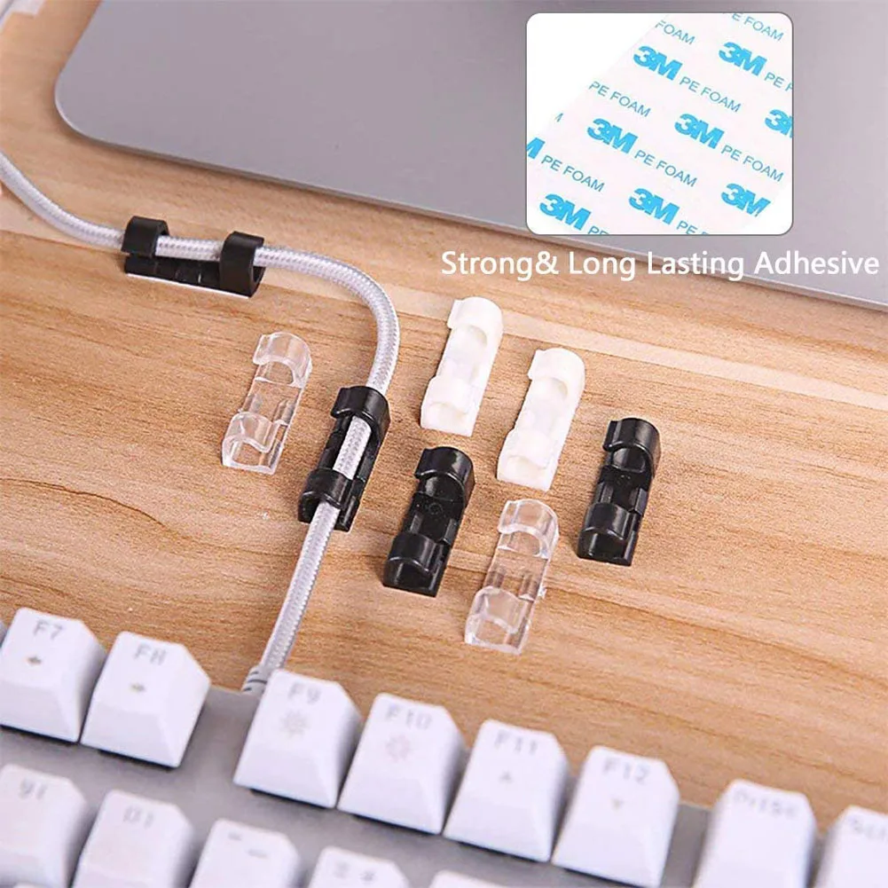 20PCS Cable Organizer Clips Cable Management Desktop & Workstation Wire Manager Cord Holder USB Charging Data Line Winder cable organizer